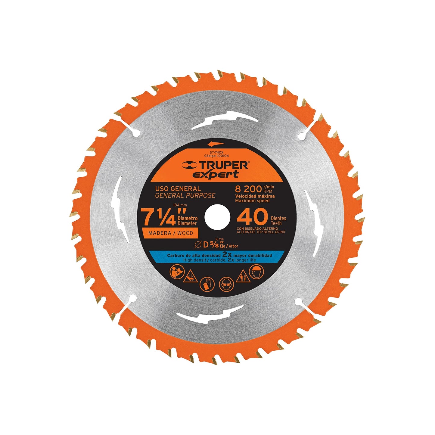 Disco sierra 7-1/4' p/madera, 40 dientes centro 5/8', EXPERT, Expert, SKU 100104