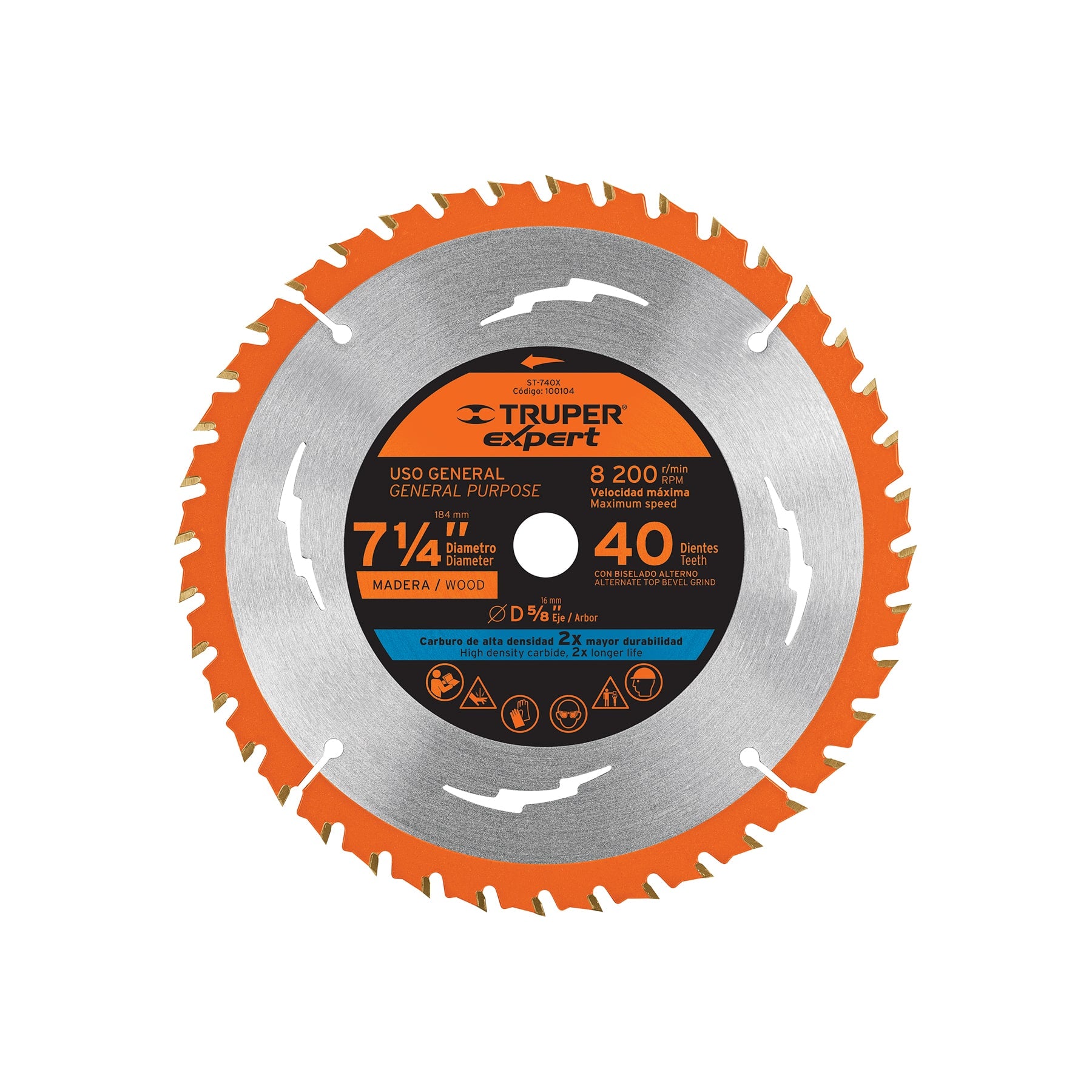 Disco sierra 7-1/4' p/madera, 40 dientes centro 5/8', EXPERT, Expert, SKU 100104