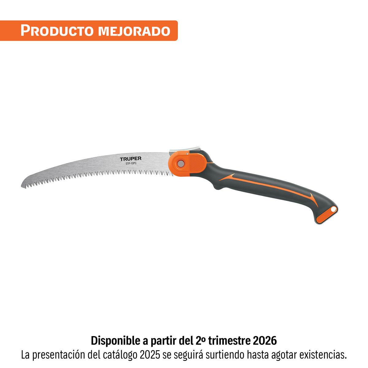 Serrucho plegable 10' hoja curva 5 DPP mango plástico,TRUPER, Truper, SKU 100198