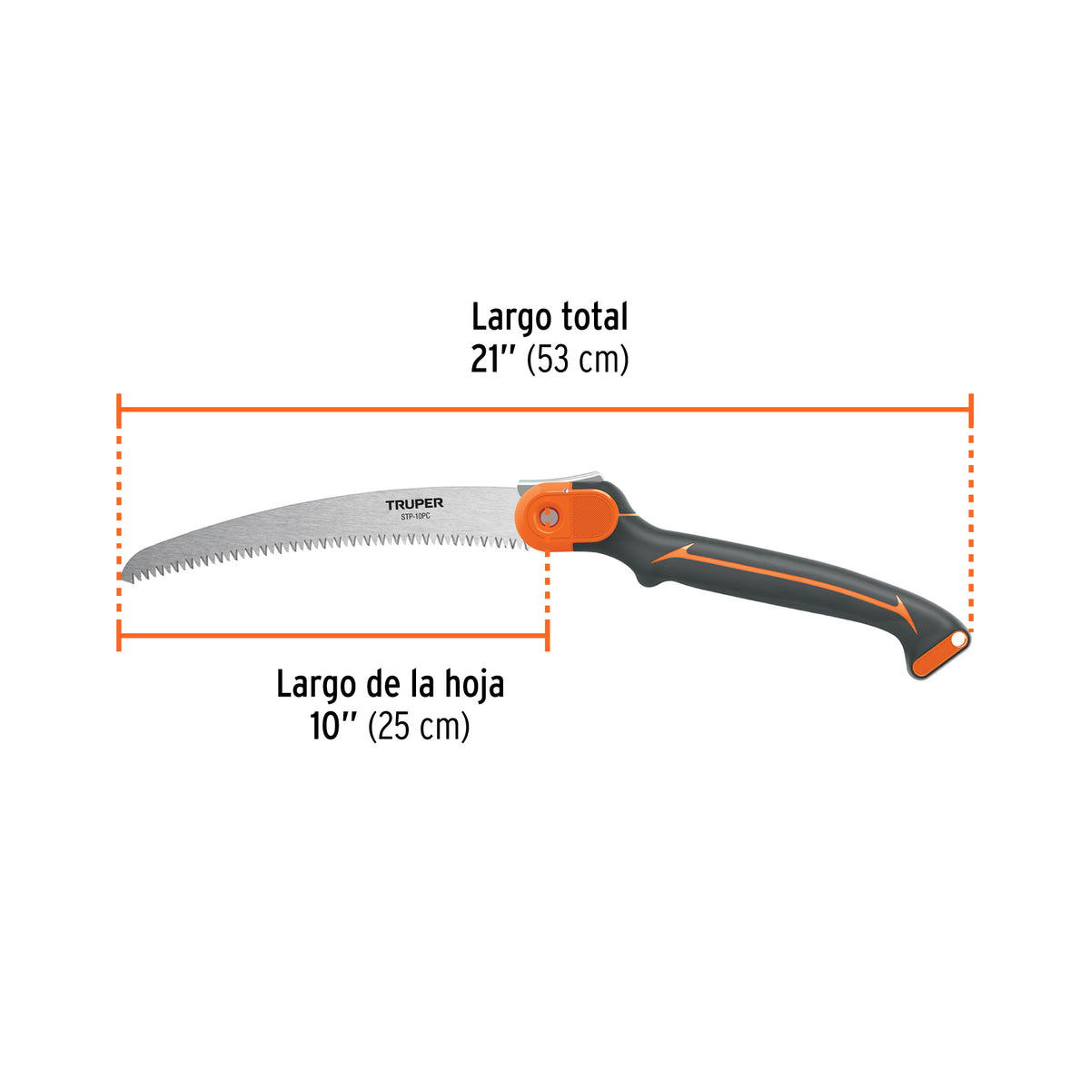 Serrucho plegable 10' hoja curva 5 DPP mango plástico,TRUPER, Truper, SKU 100198 — vista 4