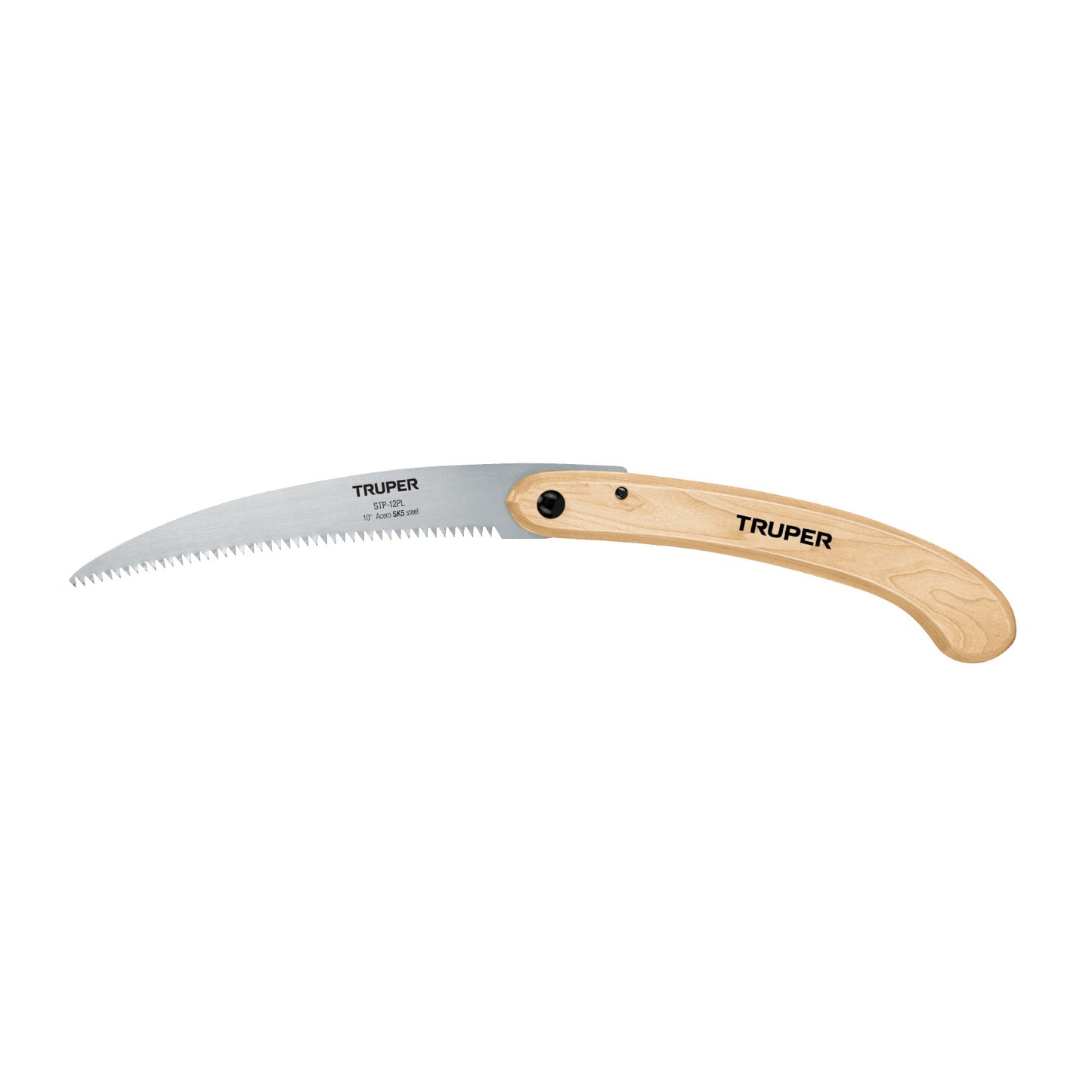 SERRUCHO PLEGABLE HOJA CURVA 10" 6DPP MANGO MADERA TRUPER 18178 STP-12PL