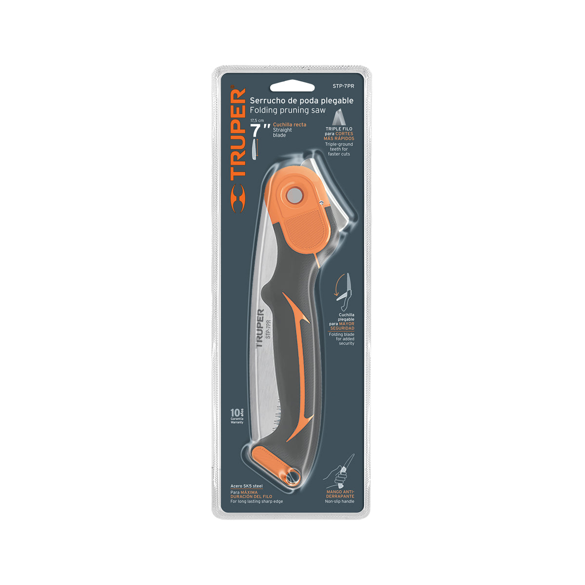 Serrucho plegable 7' hoja recta 11 DPP mango plástico,TRUPER, Truper, SKU 100197 — vista 2