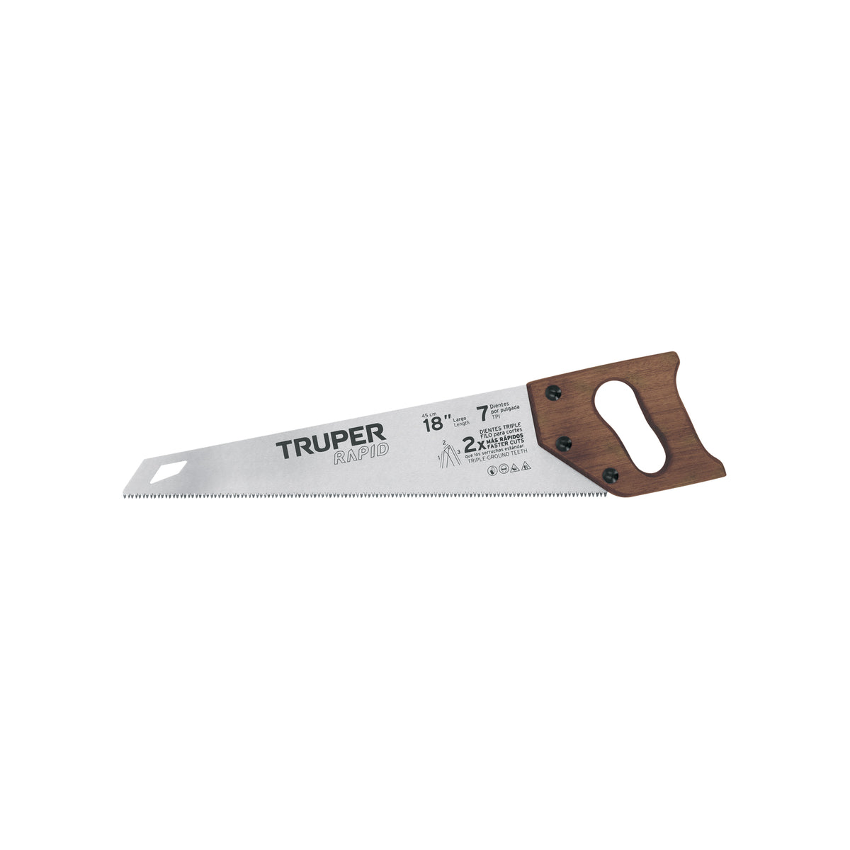 Serrucho Rapid 18', 7 DPP, mango de madera, TRUPER, Truper, SKU 102950