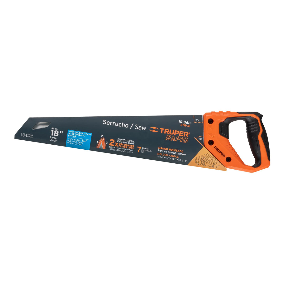 Serrucho Rapid 18', 7 DPP, mango Comfort grip, TRUPER — foto oficial 2