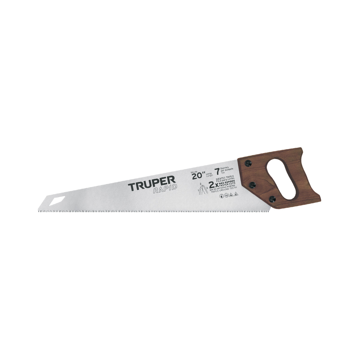 Serrucho Rapid 20', 7 DPP, mango de madera, TRUPER, Truper, SKU 102951