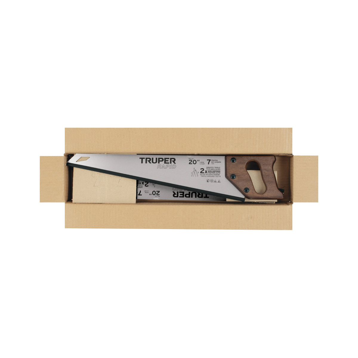 Serrucho Rapid 20', 7 DPP, mango de madera, TRUPER, Truper, SKU 102951 — vista 2