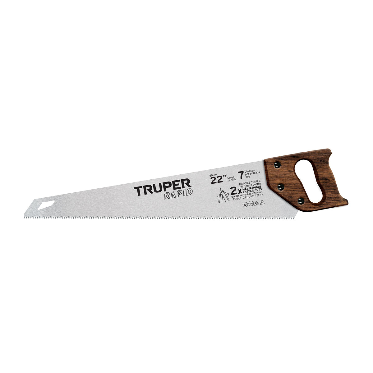Serrucho Rapid 22', 7 DPP, mango de madera, TRUPER, Truper, SKU 102952