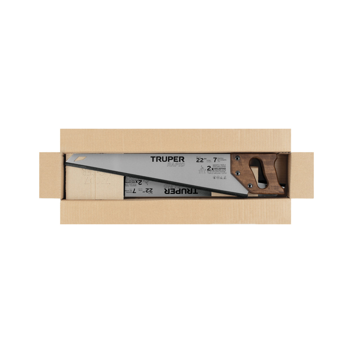 Serrucho Rapid 22', 7 DPP, mango de madera, TRUPER, Truper, SKU 102952 — vista 2