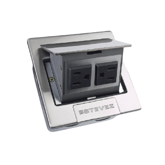 CONTACTO DUPLEX DE PISO PLATA CAJA DE EMPOTRAR 125V