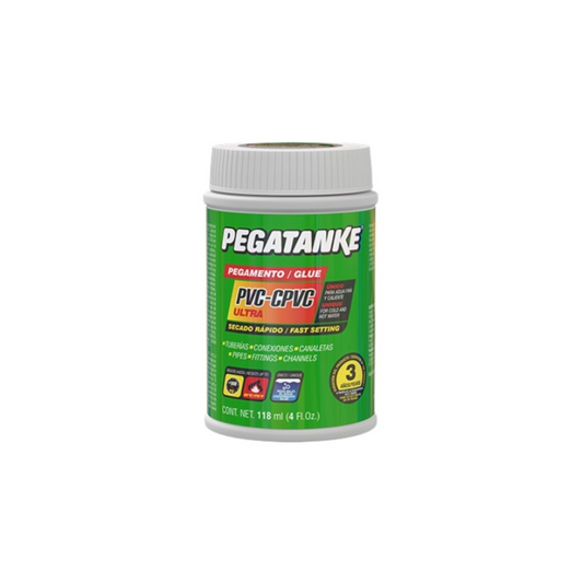 PEGAMENTO PARA TUBERIAS SECADO RÁPIDO 118ML PEGATANKE PVC-CPVC ULTRA