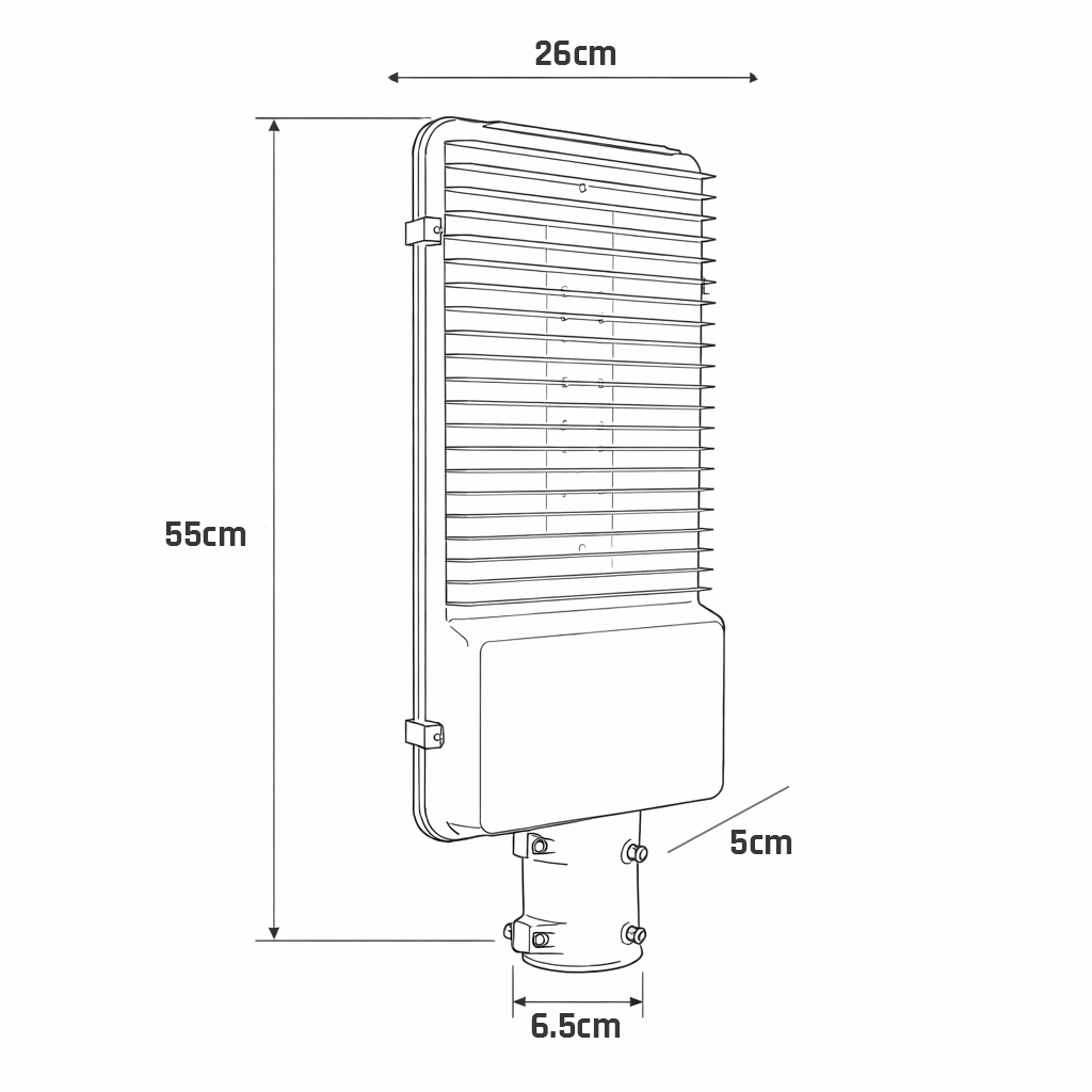 SUBURBANA STREET LIGHT VIAL 60W 4,500LM 85-265V 60K LUZ FRÍA TECHNO-SHINE SLL60WCW