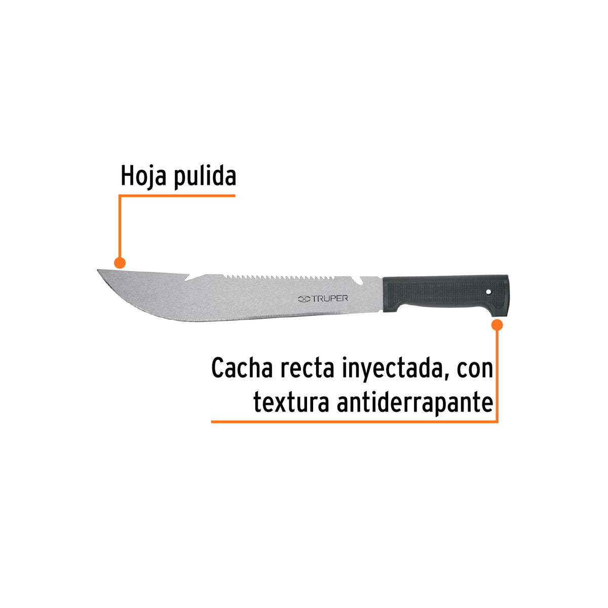 Machete rambo 12', cacha inyectada negra, TRUPER, Truper, SKU 100655 — vista 3