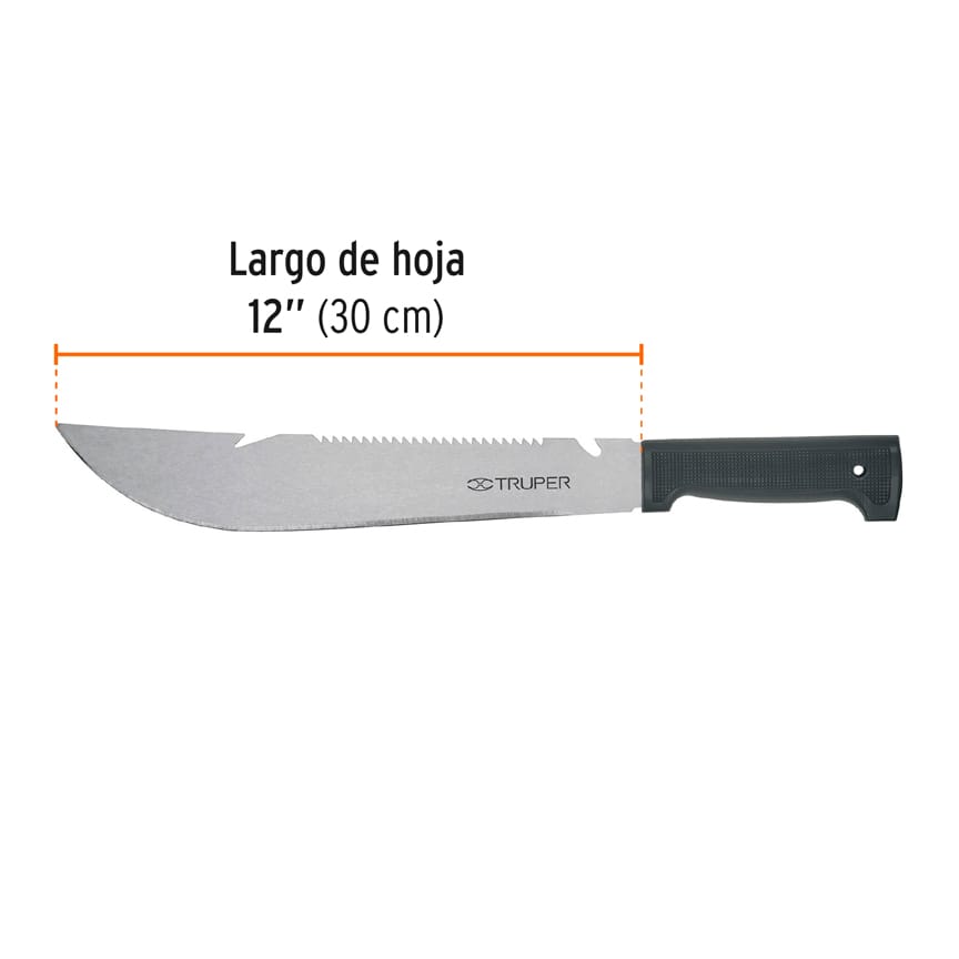 Machete rambo 12', cacha inyectada negra, TRUPER, Truper, SKU 100655 — vista 4