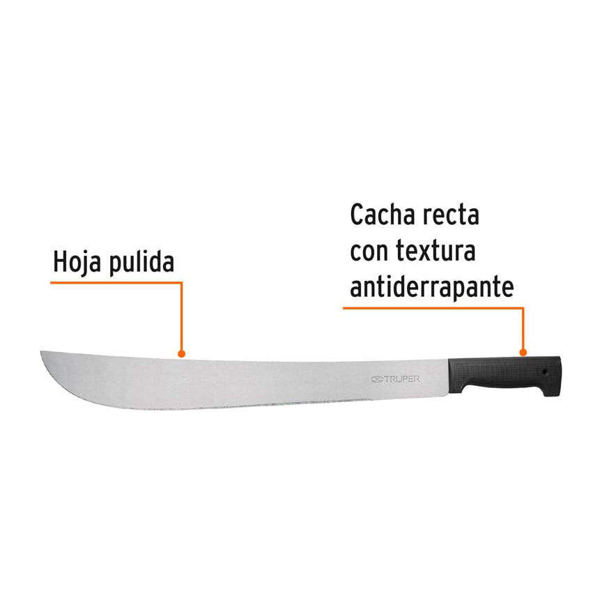 Machete estándar 18' cacha negra inyectada, en bolsa, TRUPER, Truper, SKU 10256 — vista 3