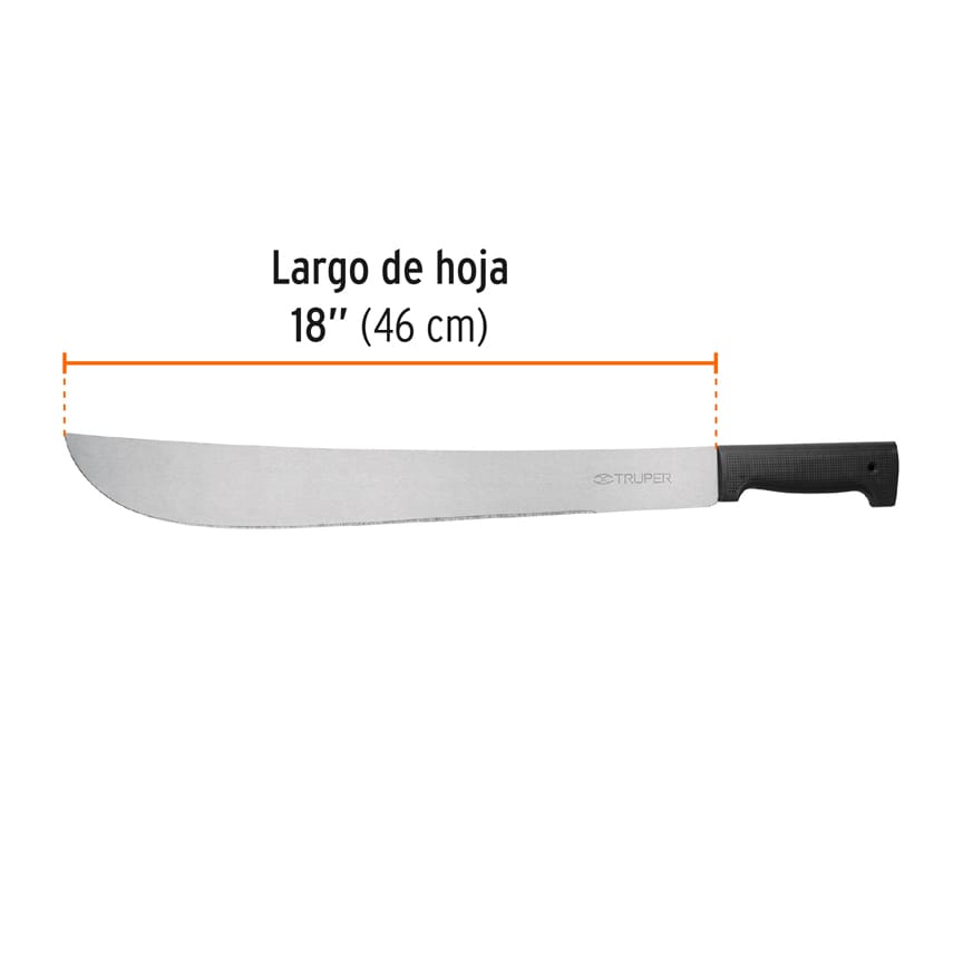 Machete estándar 18' cacha negra inyectada, en bolsa, TRUPER, Truper, SKU 10256 — vista 4