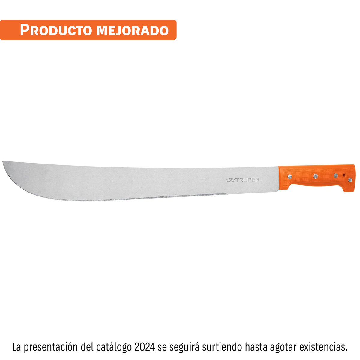 Machete estándar 18' cacha naranja remachada en bolsa — foto oficial 1