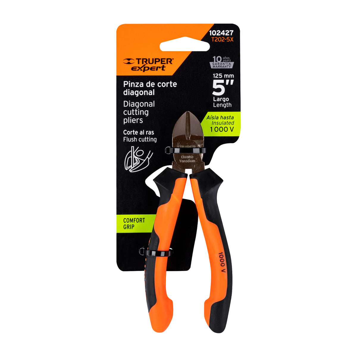 Pinza corte diagonal 5' alta palanca, Comfort Grip, EXPERT, Expert, SKU 102427 — vista 2