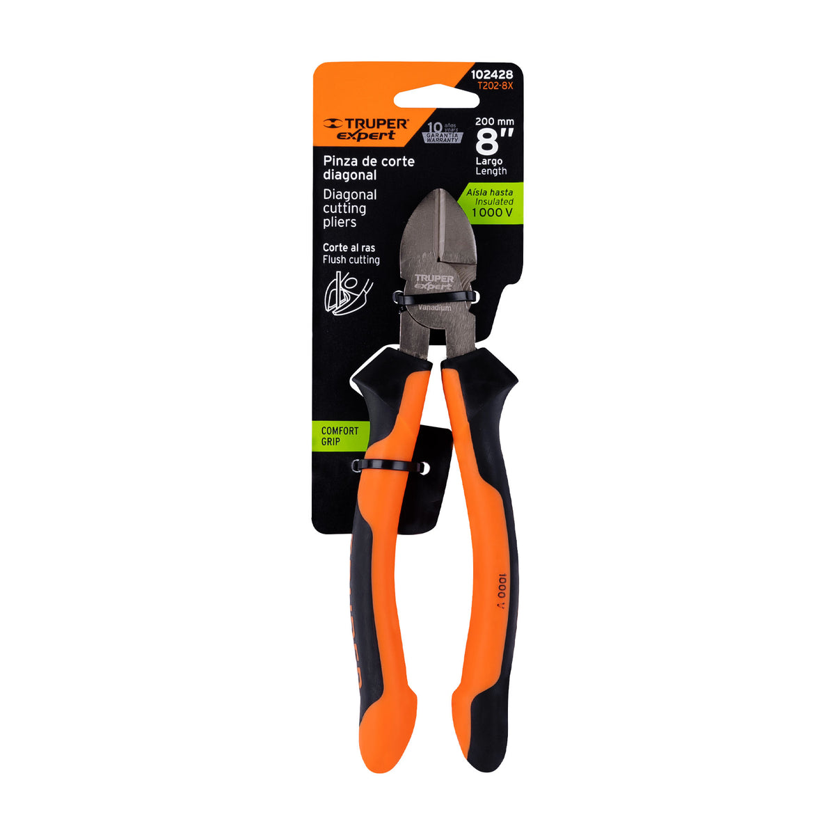 Pinza corte diagonal 8' alta palanca, Comfort Grip, EXPERT, Expert, SKU 102428 — vista 2