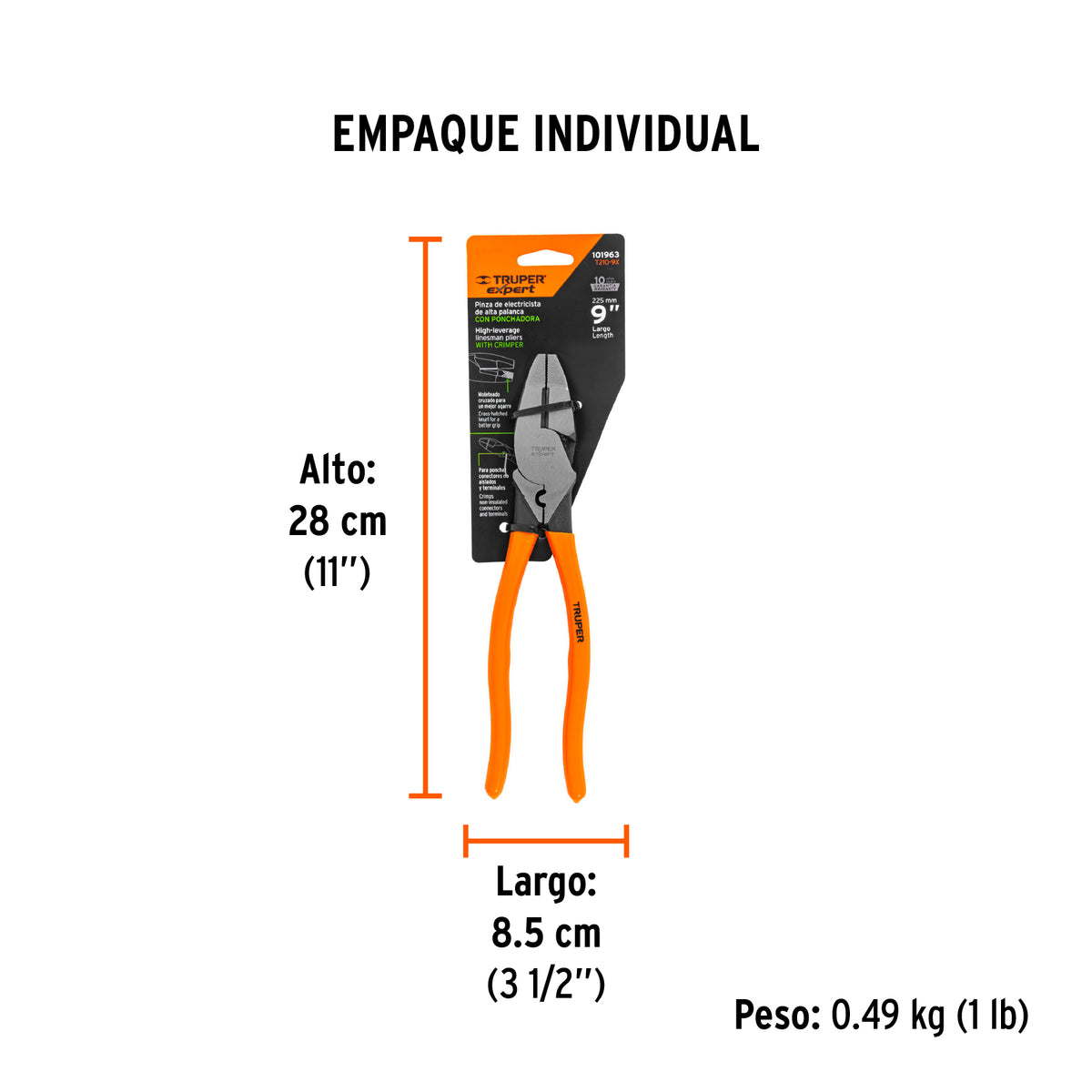 Pinza para electricista 9' c/ponchador de terminales, EXPERT, Expert, SKU 101963 — vista 5