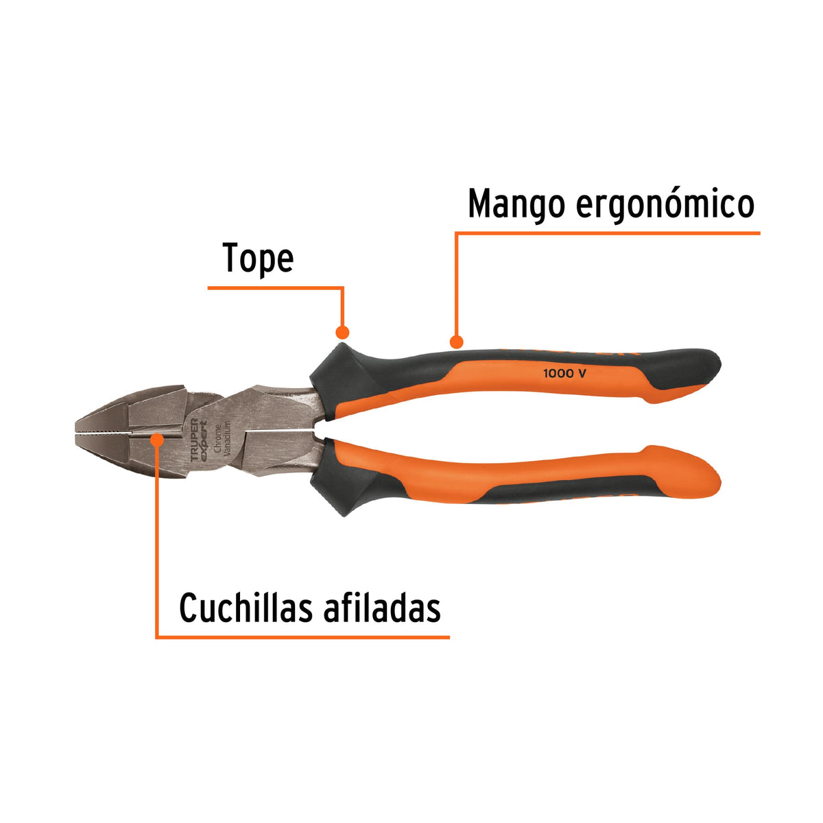 Pinza para electricista 9' alta palanca mango Comfort Grip, Expert, SKU 102426 — vista 3
