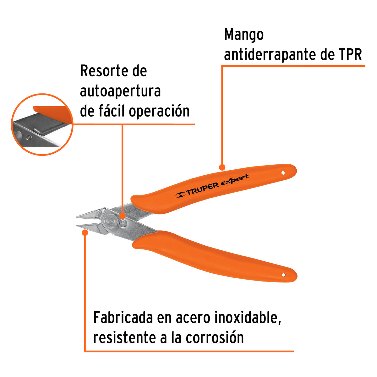 Pinza 5' de corte para electrónica, TRUPER EXPERT, Expert, SKU 100662 — vista 3