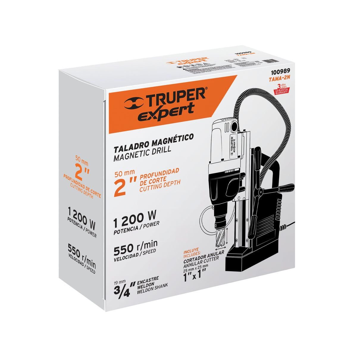 Taladro magnético 1-3/8', 1200W, TRUPER EXPERT, Truper, SKU 100989 — vista 2