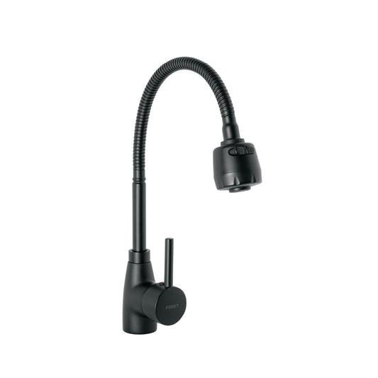 MONOMANDO FREGADERO CON CUELLO FLEXIBLE NEGRO FOSET 47388 TBF-87M