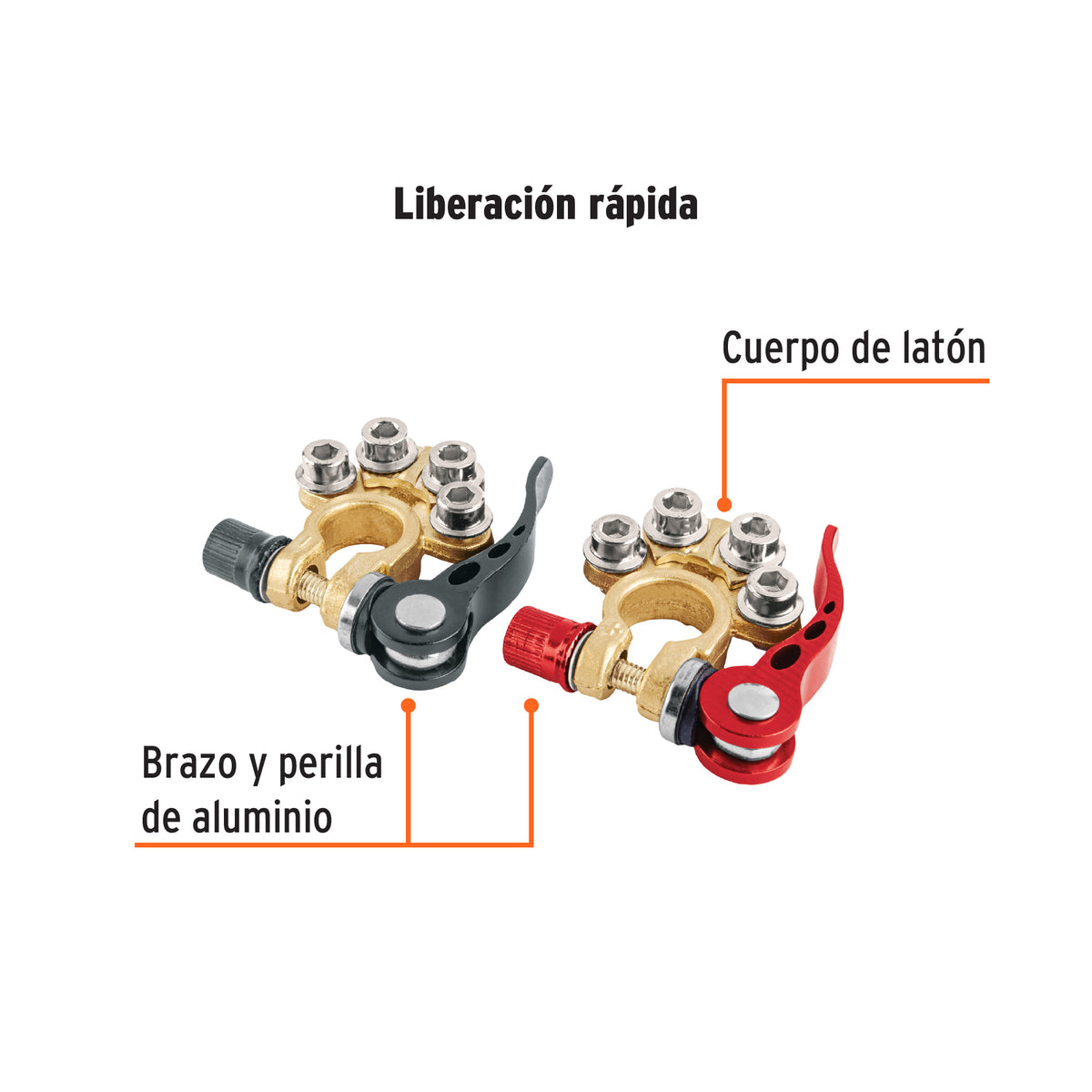 Blíster 2 terminales p/batería, desconexión rápida, TRUPER, Truper, SKU 102946 — vista 4