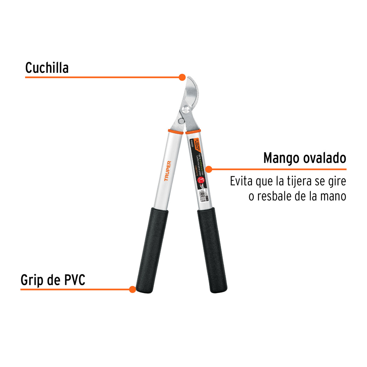 Tijera para ramas 38 cm, mangos de aluminio, TRUPER EXPERT, Expert, SKU 100652 — vista 3