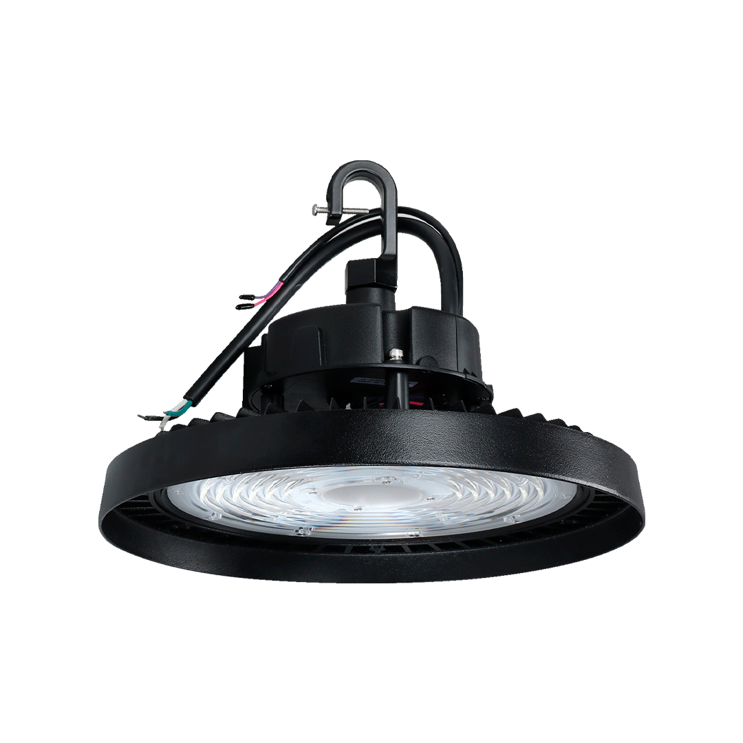 LÁMPARA INDUSTRIAL UFO SUPRESOR PICOS 6KVA DIMEABLE 0-10V 200W POTENCIA AJUSTABLE 27,000LM CCT TRIPLE TEMPERATURA TISHMAN TIHB200SW