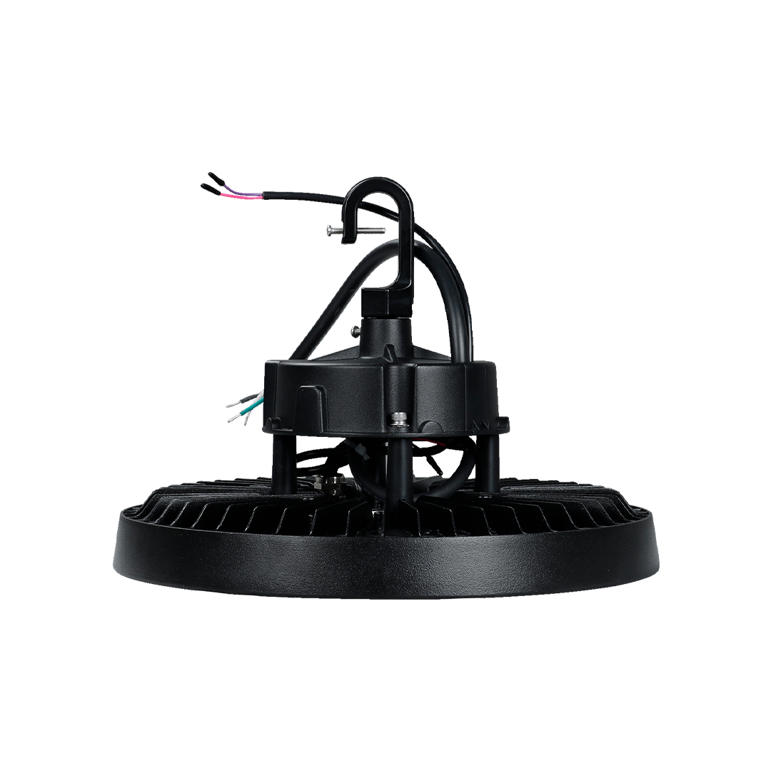 LÁMPARA INDUSTRIAL UFO SUPRESOR PICOS 6KVA DIMEABLE 0-10V 200W POTENCIA AJUSTABLE 27,000LM CCT TRIPLE TEMPERATURA TISHMAN TIHB200SW