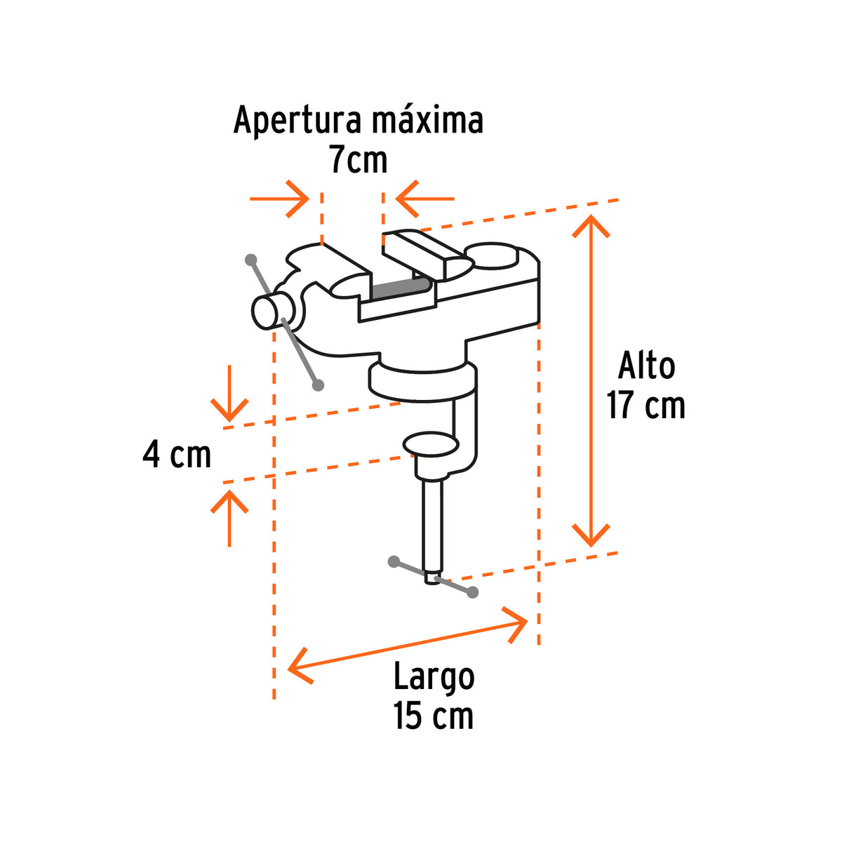 Tornillo de banco 2.5' para joyero, TRUPER, Truper, SKU 103319 — vista 4