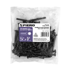 BOLSA 50 TORNILLOS 1/4 x 3" GRADO 5 FIERO 44770 TOR5-1/4-X3