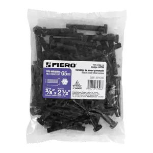 BOLSA 50 TORNILLOS 3/8 x 2-1/2" GRADO 5 FIERO 44786 TOR5-3/8X2-1/2