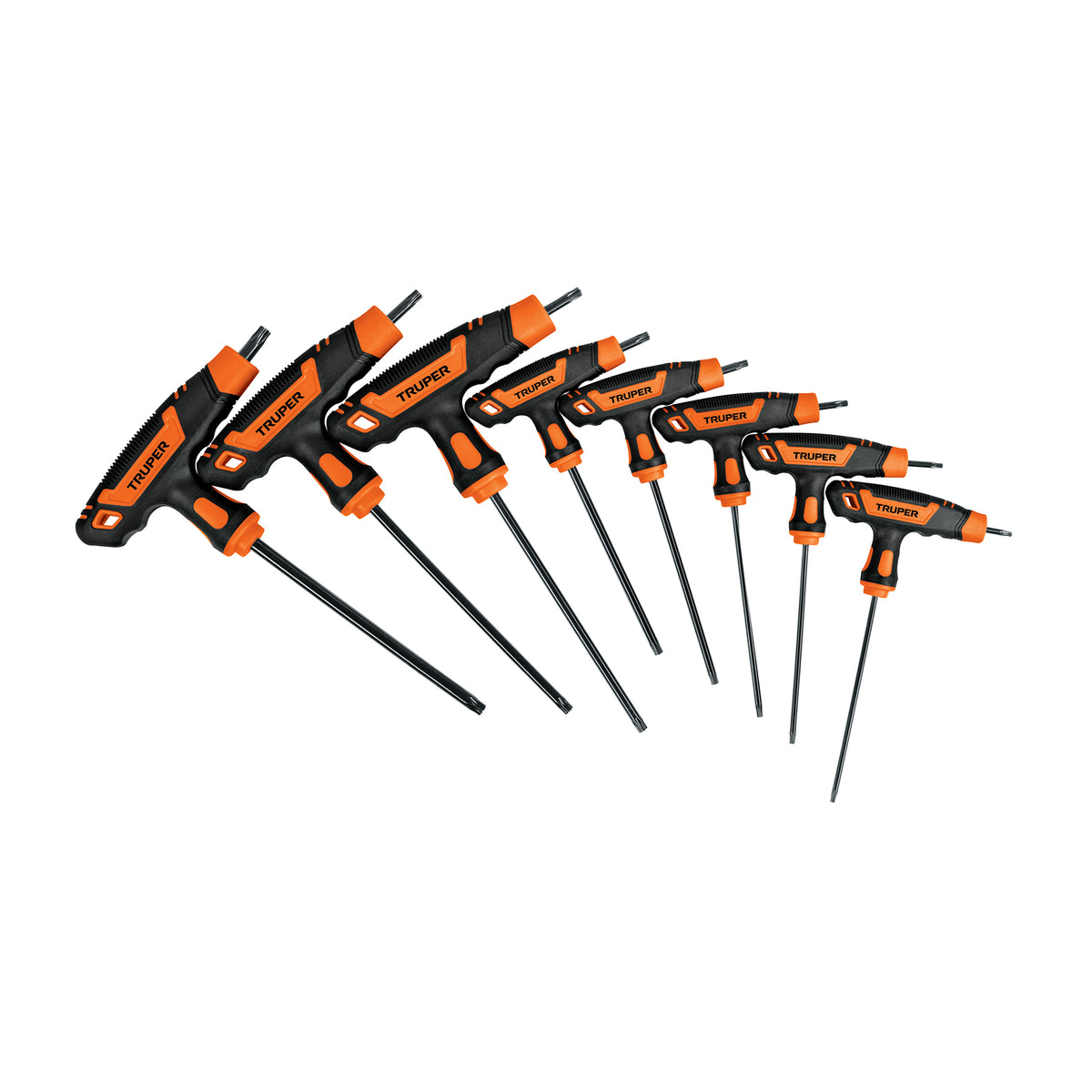 Juego de 8 llaves torx extralargas con mango T, TRUPER — foto oficial 1