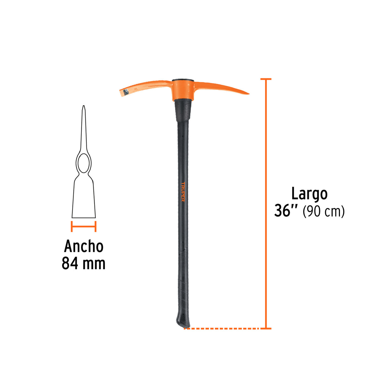 Talacho-pico 4 lb, mango fibra de vidrio 36', TRUPER, Truper, SKU 102453 — vista 4