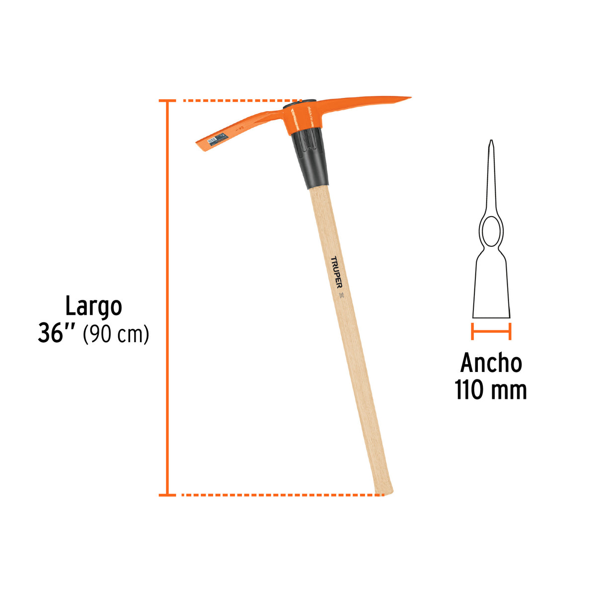 Talacho-pico 5 lb, mango de madera 36', TRUPER, Truper, SKU 102966 — vista 4