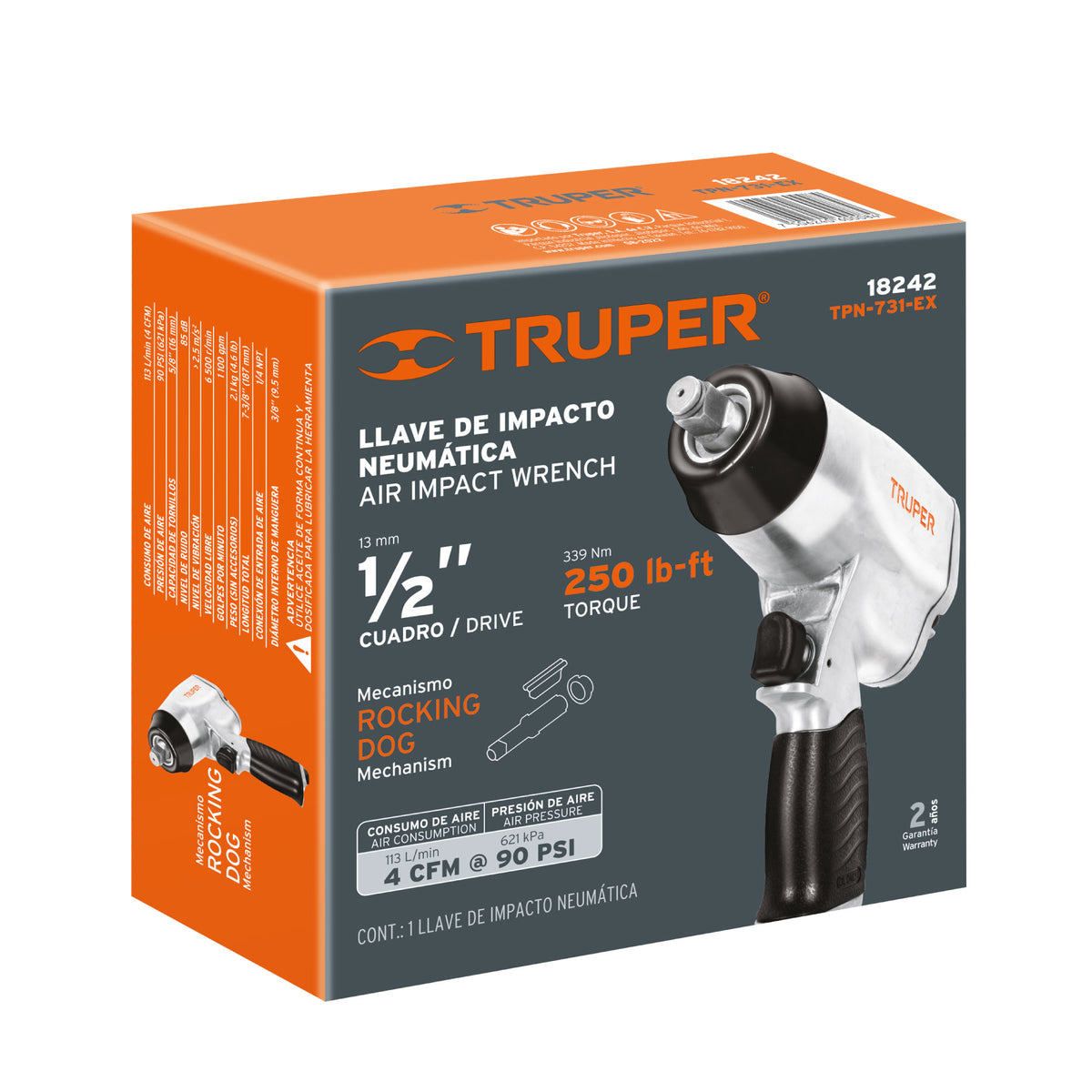 Llave (pistola) de impacto neumática 1/2' TRUPER — foto oficial 2