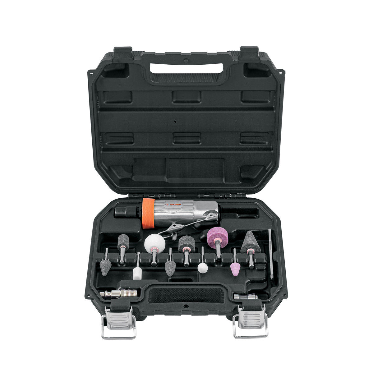 Kit de mini esmeriladora 1/4' con estuche plástico TRUPER — foto oficial 1