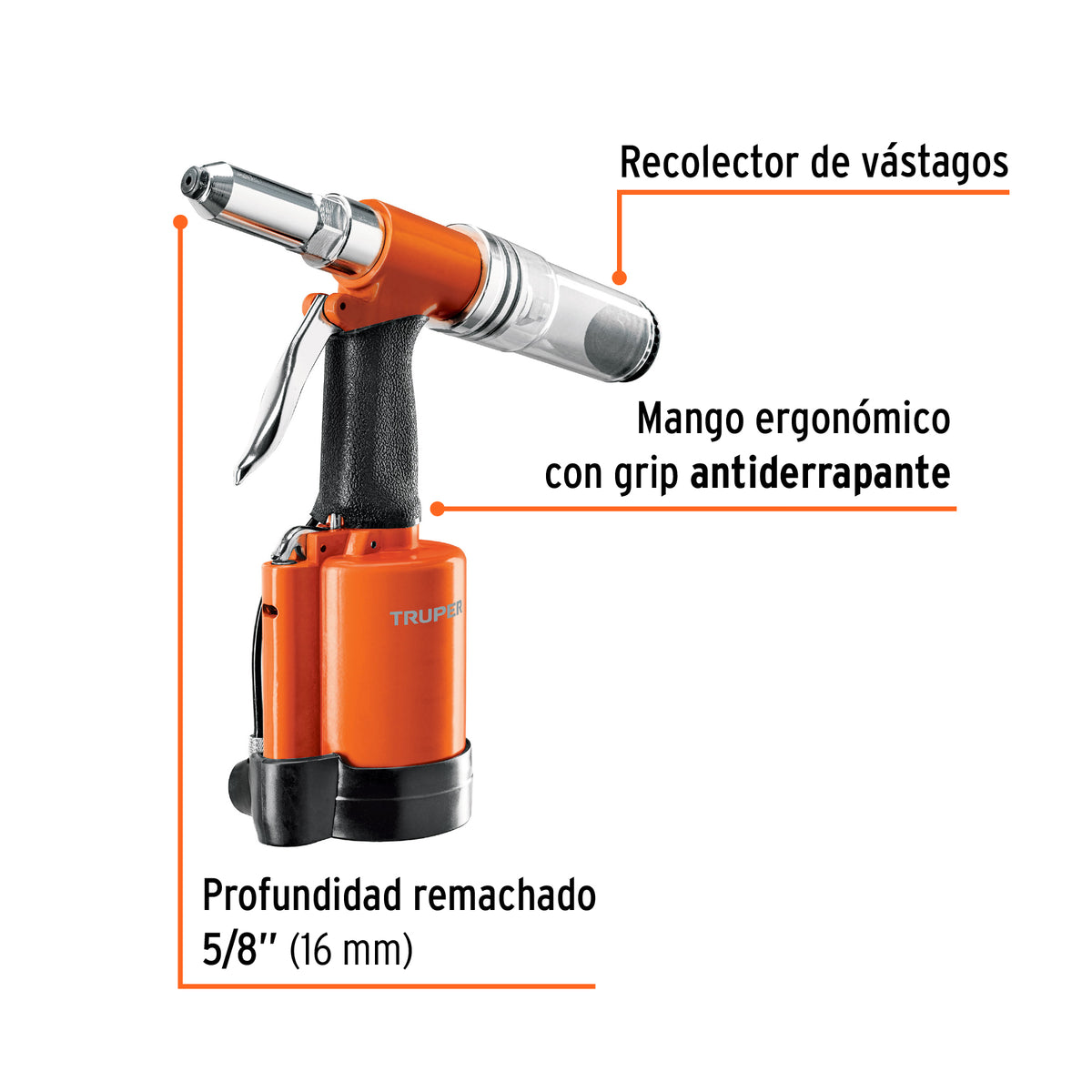 Remachadora neumática 3/16', TRUPER, Truper, SKU 101896 — vista 3