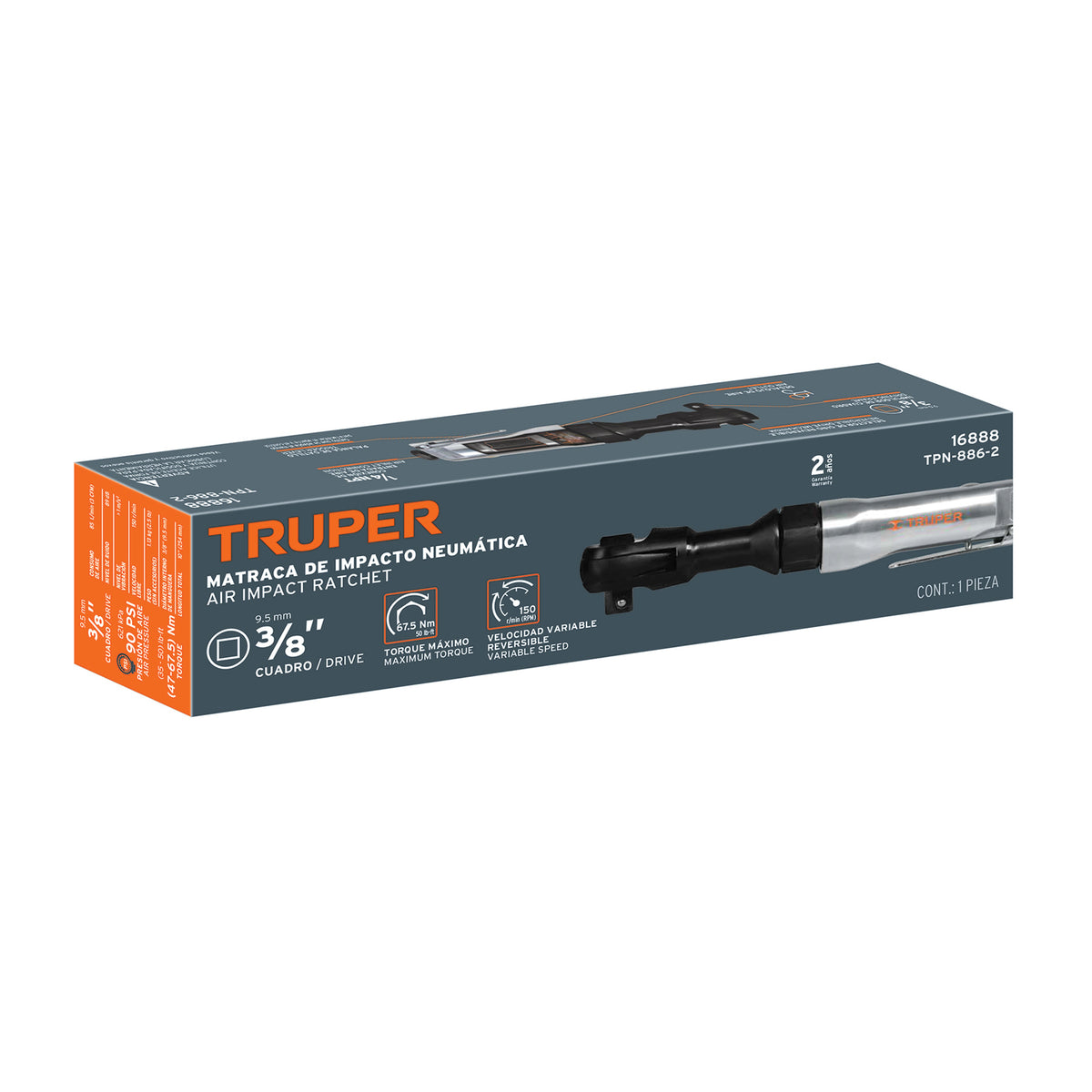 Matraca de impacto neumática 1/2', TRUPER — foto oficial 2