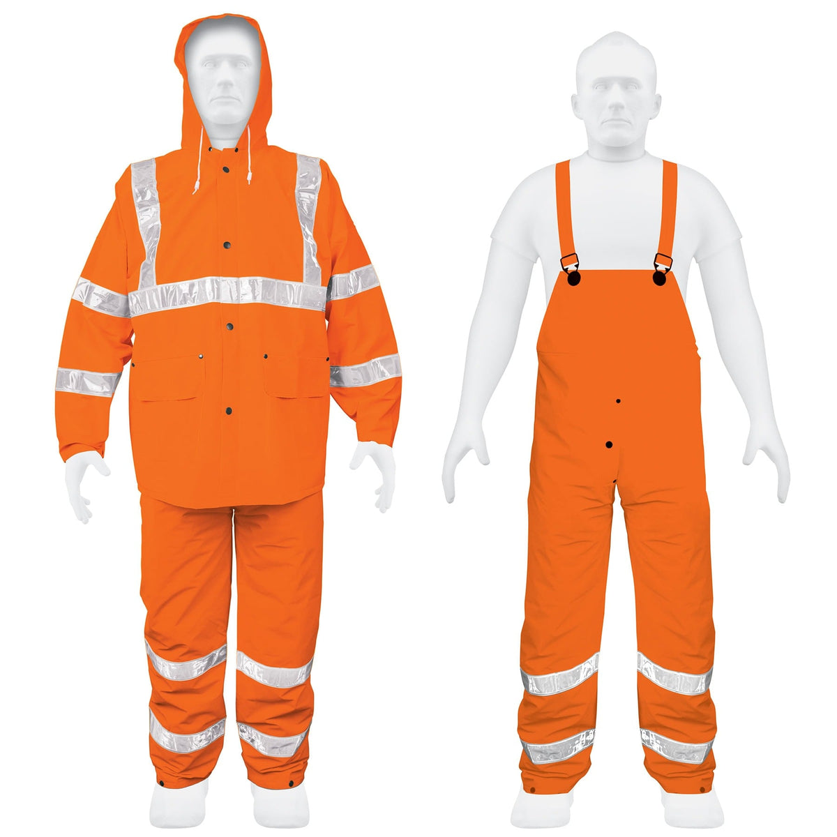 Conjunto impermeable doble capa naranja con reflejante XG — foto oficial 1