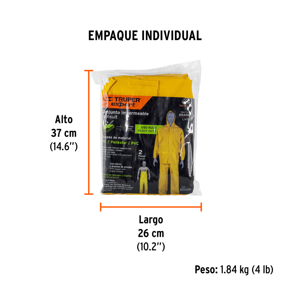 Conjunto impermeable triple capa, talla G, TRUPER EXPERT, Expert, SKU 100913 — vista 5