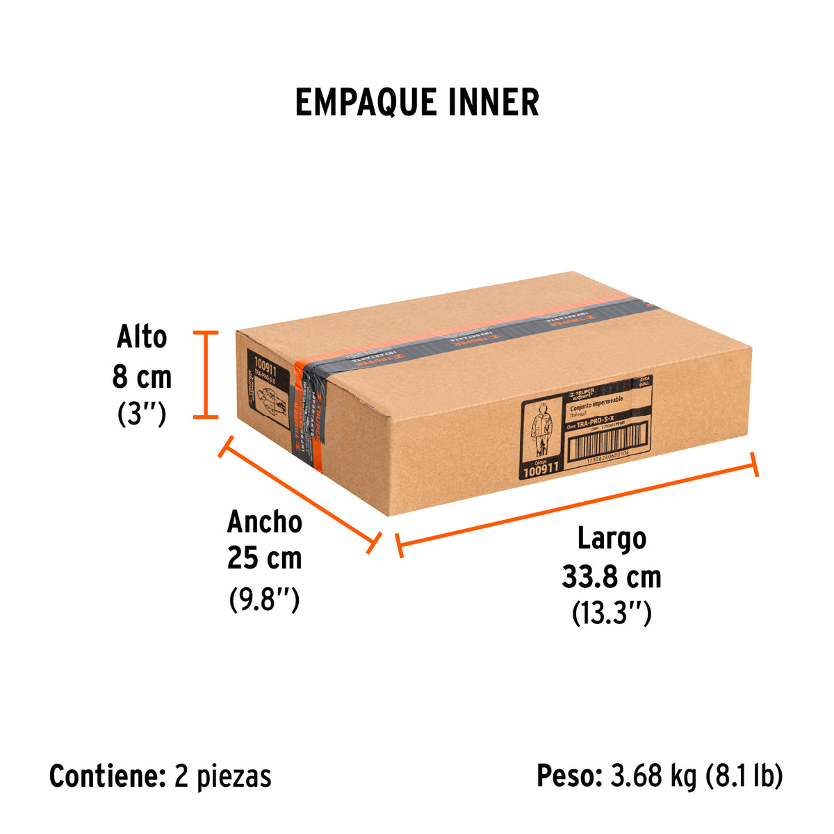 Conjunto impermeable triple capa, talla CH, TRUPER EXPERT, Expert, SKU 100911 — vista 6