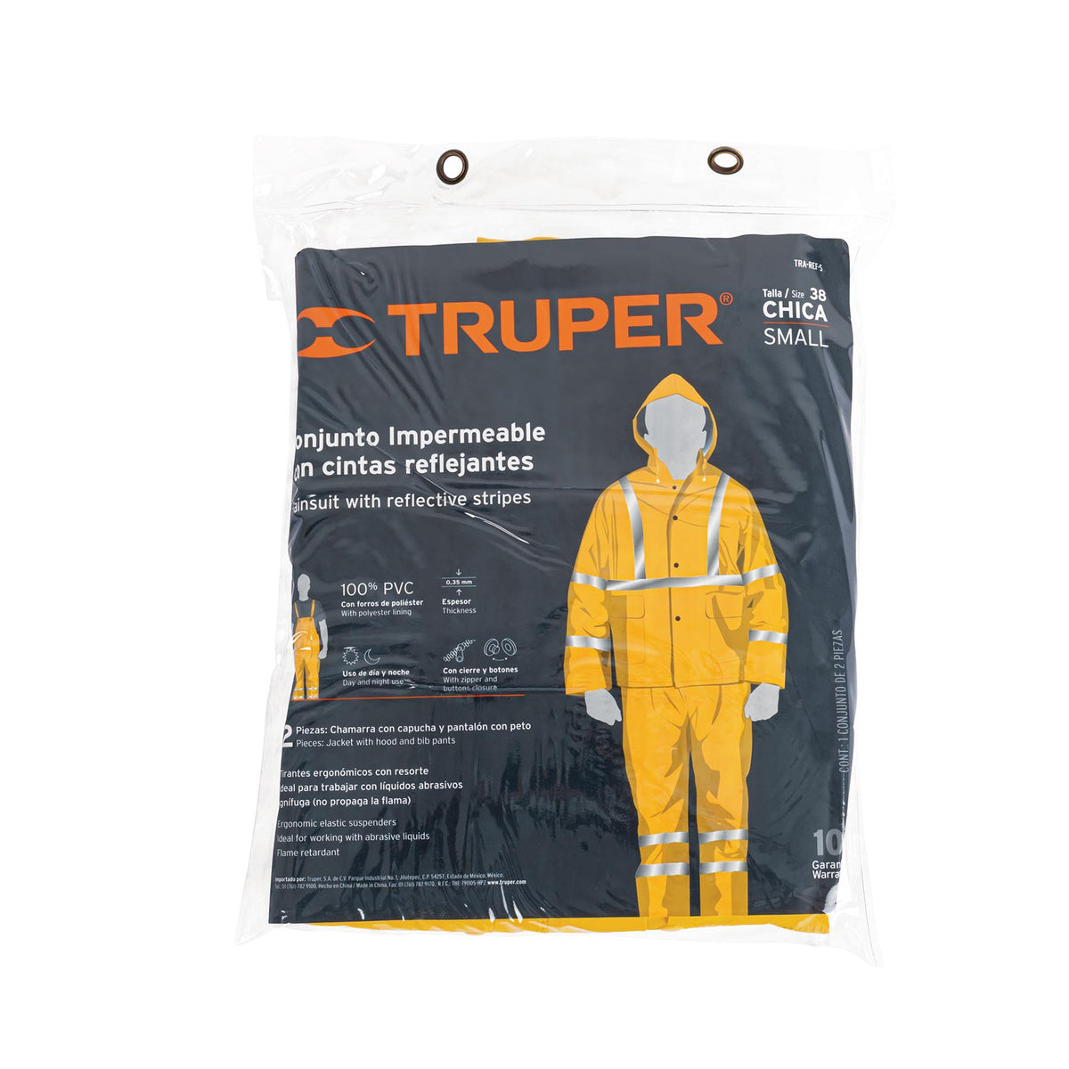 Conjunto impermeable doble capa amarillo con reflejante CH — foto oficial 2