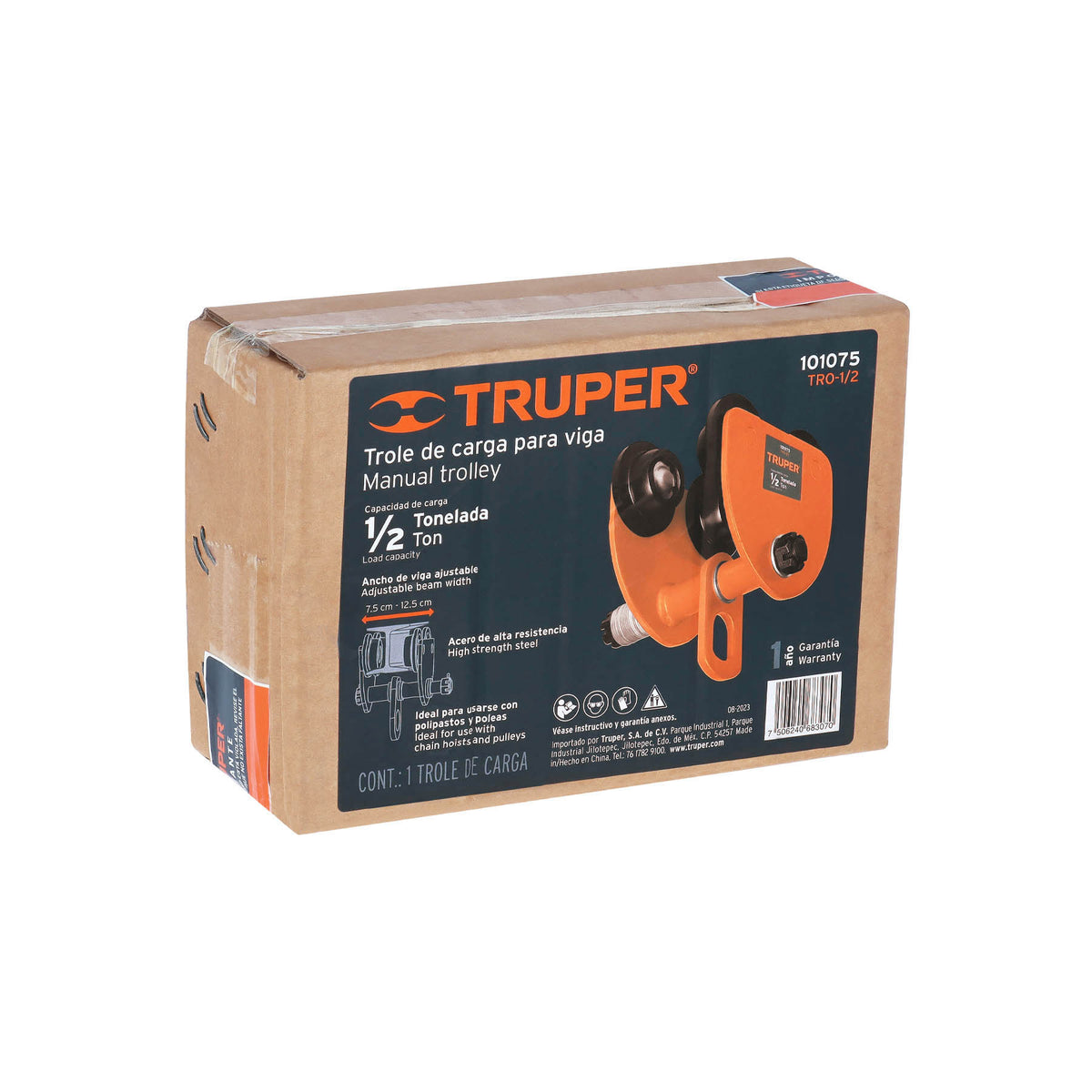 Trole de carga 1/2 ton para vigas IPS e IPR, ajustable — foto oficial 2