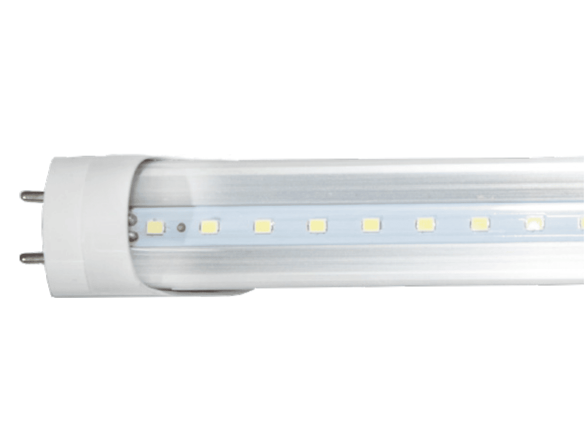 TUBO T8 LEDS 18W ACRILICO TRANSPARENTE CONEXION 2 LADOS 2300LM