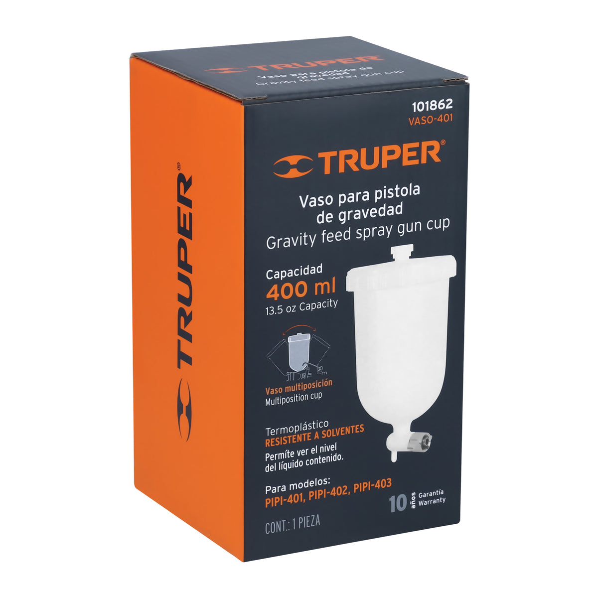 Vaso plástico de repuesto para PIPI-401/402/403, TRUPER — foto oficial 2