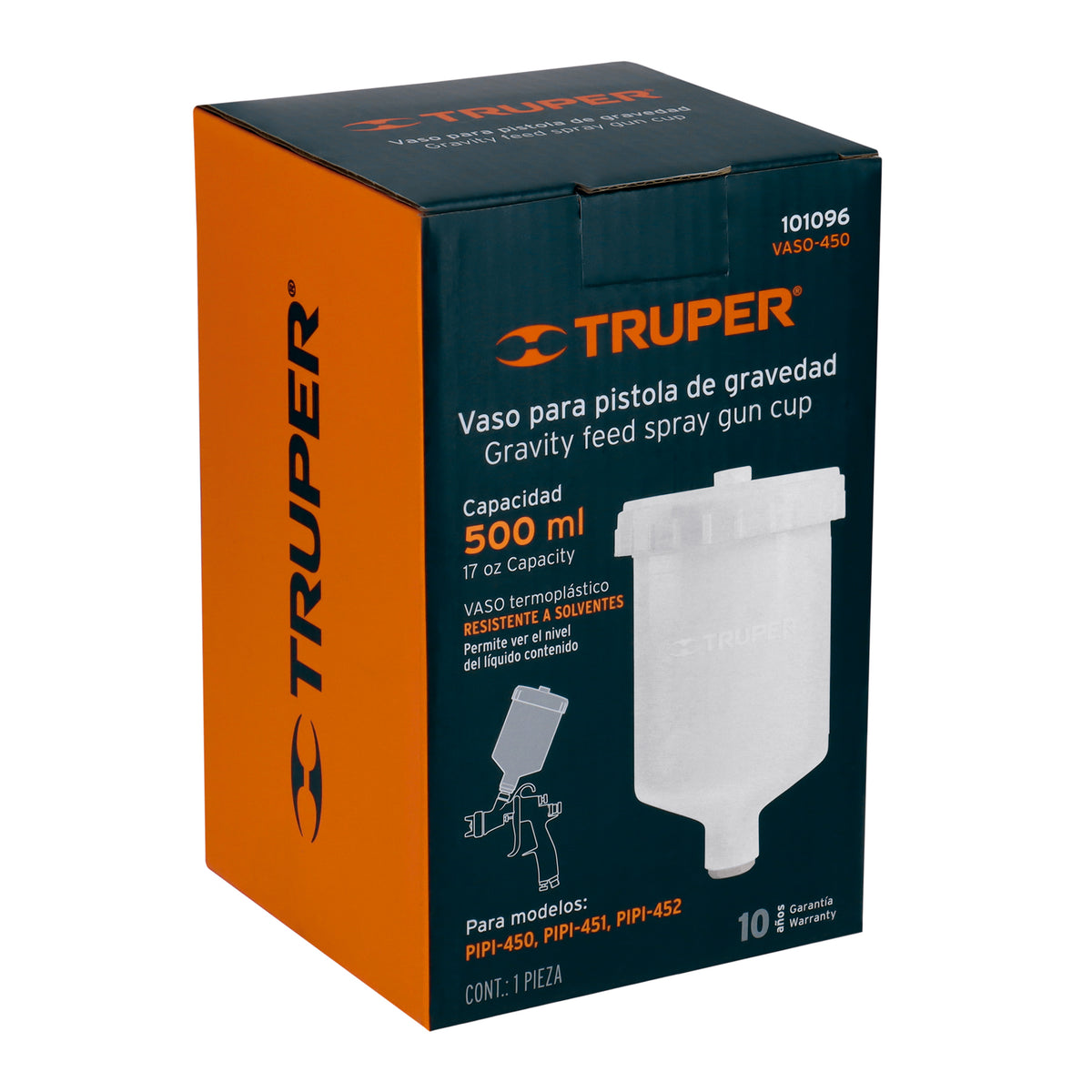 Vaso plástico de repuesto para PIPI-450/451/452, TRUPER — foto oficial 2