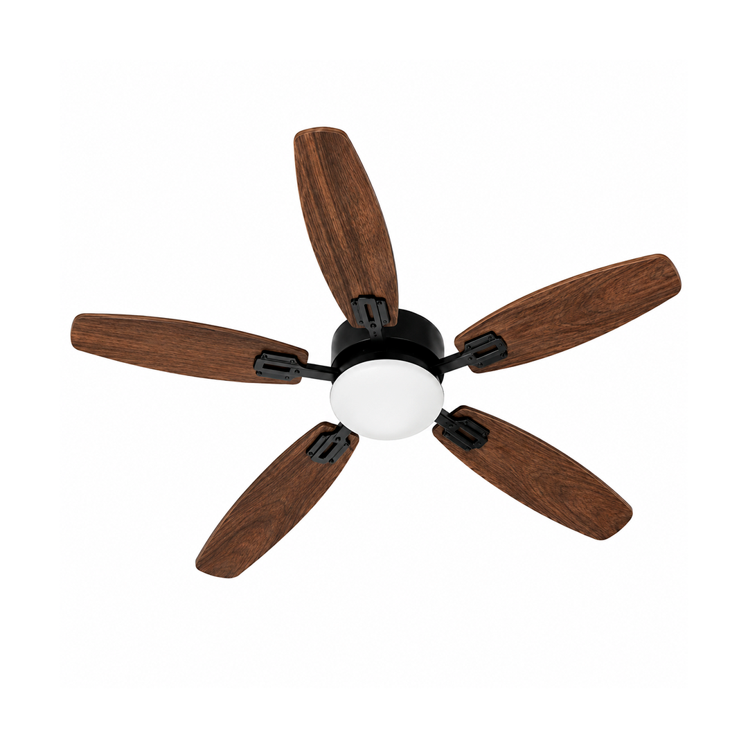 VENTILADOR DE TECHO CON LED DOBLE VISTA NEGRO Y MADERA 42" 88W CCT MULTI TEMPERATURA  LUMICRAFT VENTI-08
